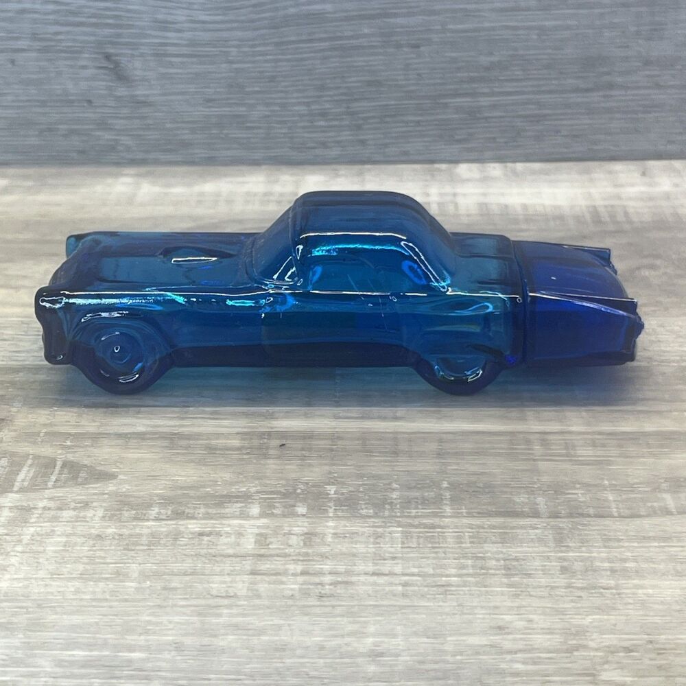 Avon Cobalt Blue Old Car After Shave Deep Woods Bottle Vintage Empty